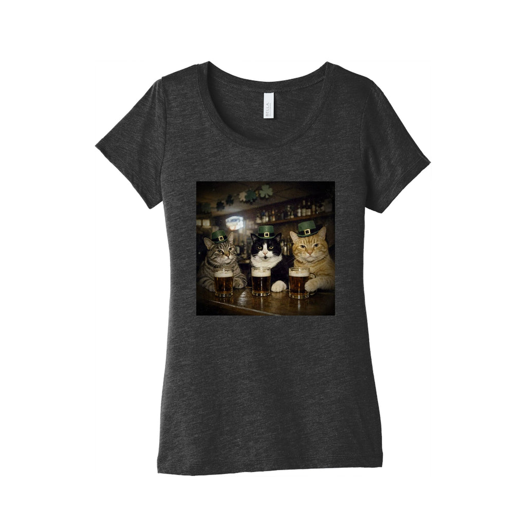 Saint Patrick Cats Womens Triblend - Adult & Kids T-Shirts, Sweatshirts & Hoodies apparel design preview 1