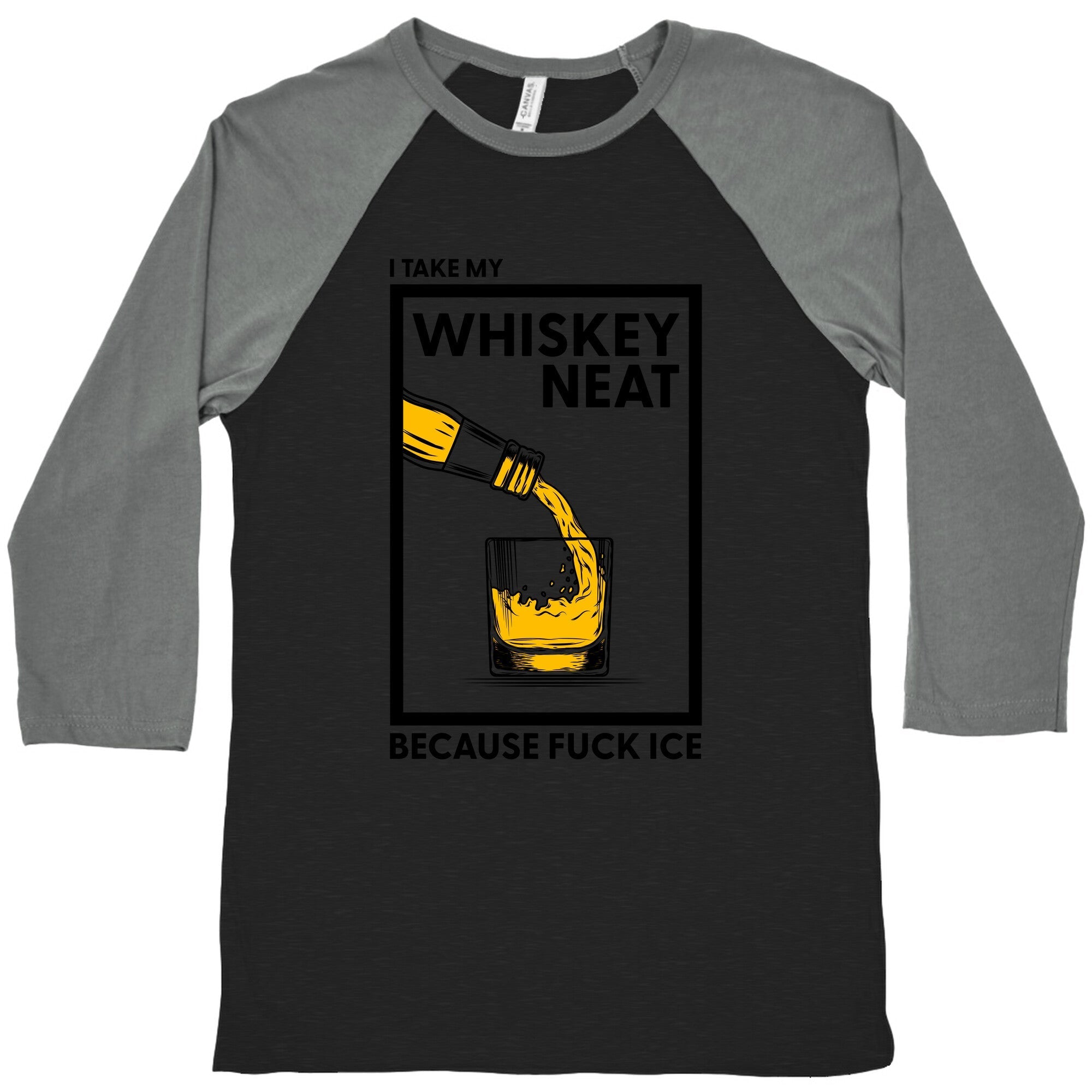 I Take My Whiskey Neat Because Fuck ICE Baseball - Adult & Kids T-Shirts, Sweatshirts & Hoodies apparel design preview 1