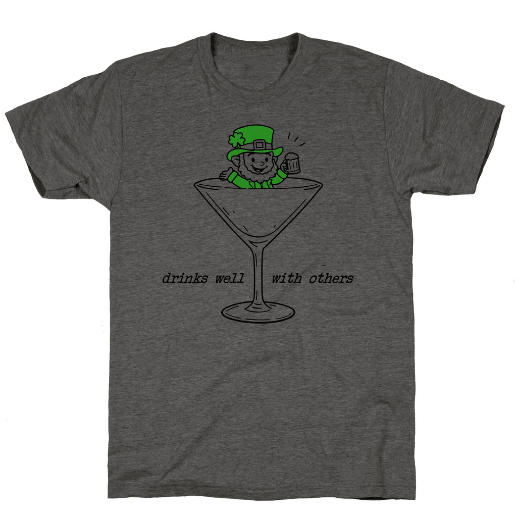 Drinks Well With Others Unisex Triblend - Adult & Kids T-Shirts, Sweatshirts & Hoodies apparel design preview 1