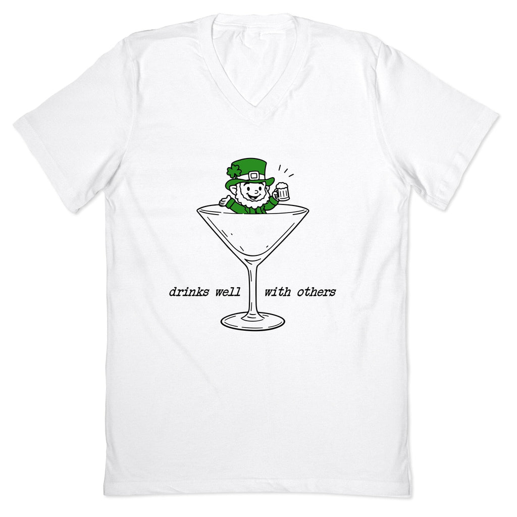 Drinks Well With Others V-Neck - Adult & Kids T-Shirts, Sweatshirts & Hoodies apparel design preview 1