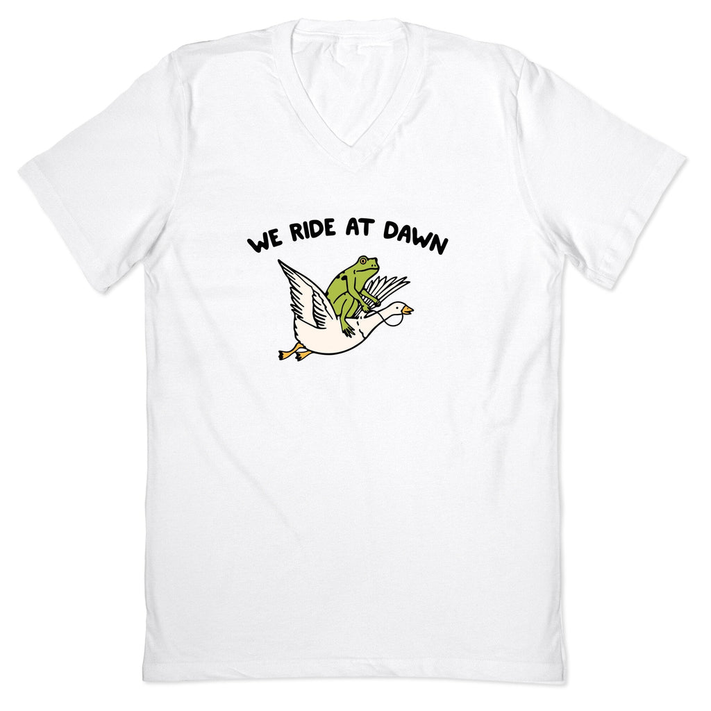 We Ride At Dawn V-Neck - Adult & Kids T-Shirts, Sweatshirts & Hoodies apparel design preview 1