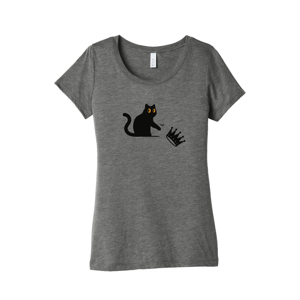 No Kings Cat Womens Triblend - Adult & Kids T-Shirts, Sweatshirts & Hoodies apparel design preview 1