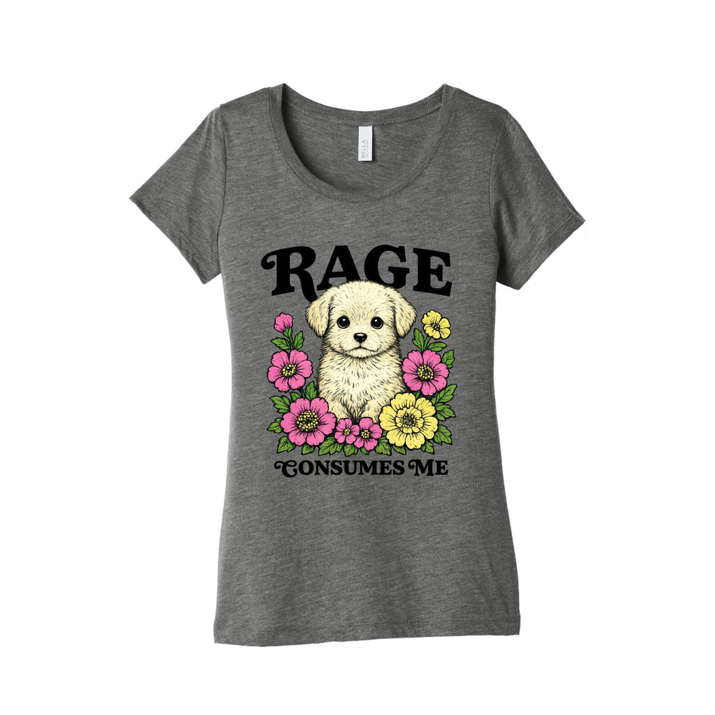 Rage Consumes Me Puppy Womens Triblend - Adult & Kids T-Shirts, Sweatshirts & Hoodies apparel design preview 1