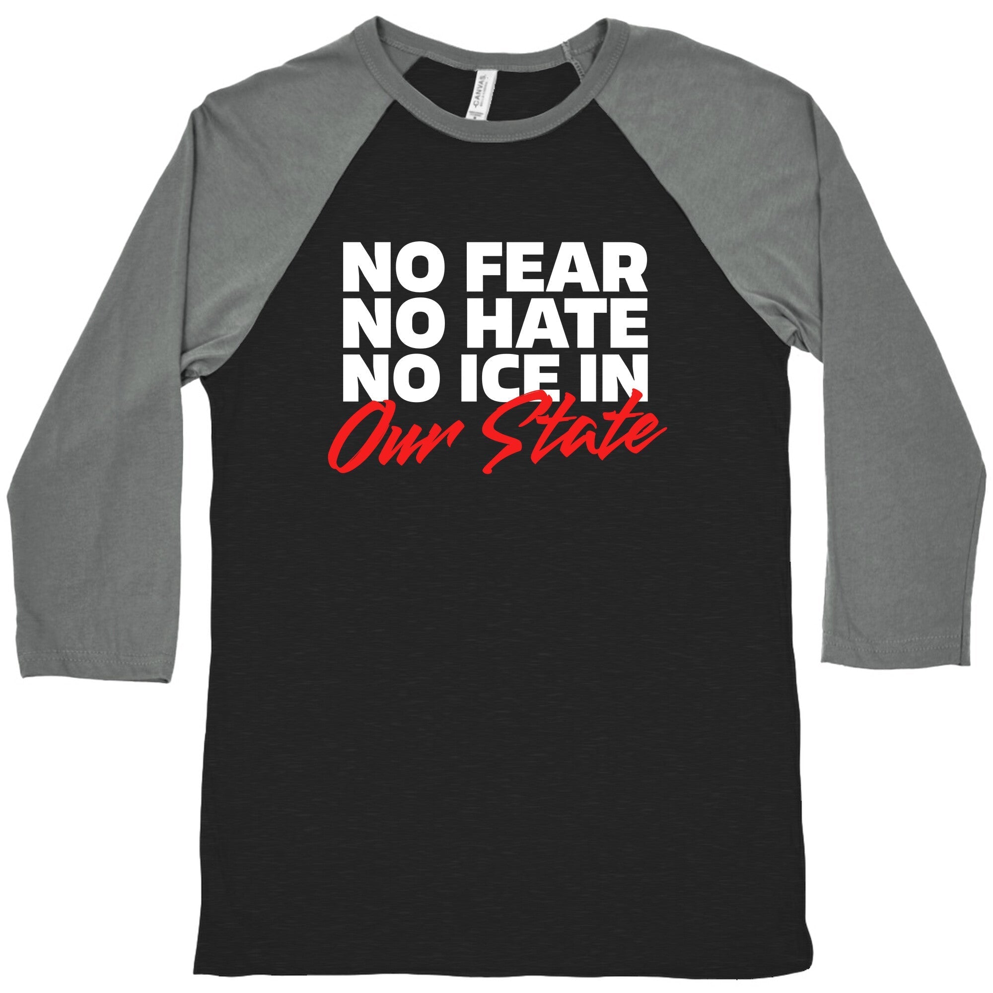 No ICE In Our State Baseball - Adult & Kids T-Shirts, Sweatshirts & Hoodies apparel design preview 1