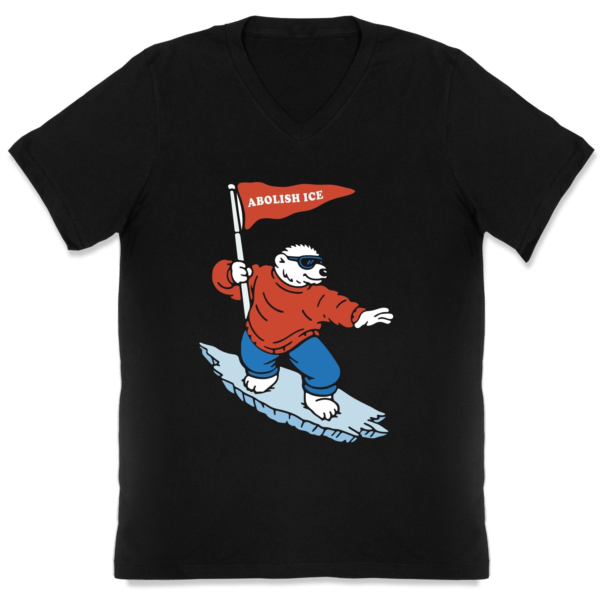Abolish ICE Bear V-Neck - Adult & Kids T-Shirts, Sweatshirts & Hoodies apparel design preview 1