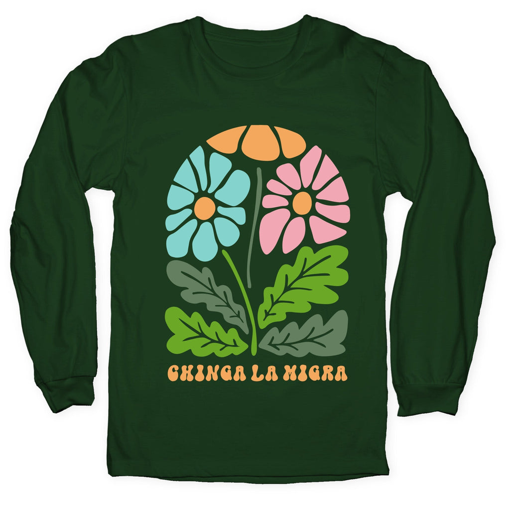 Chinga La Migra Flower - Adult & Kids T-Shirts, Sweatshirts & Hoodies apparel design preview 1