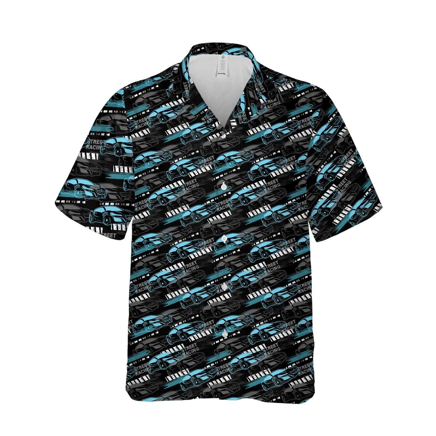 Racing Car Hawaiian Sport Cars Street Pattern Black - Adult & Kids T-Shirts, Sweatshirts & Hoodies apparel design preview 1