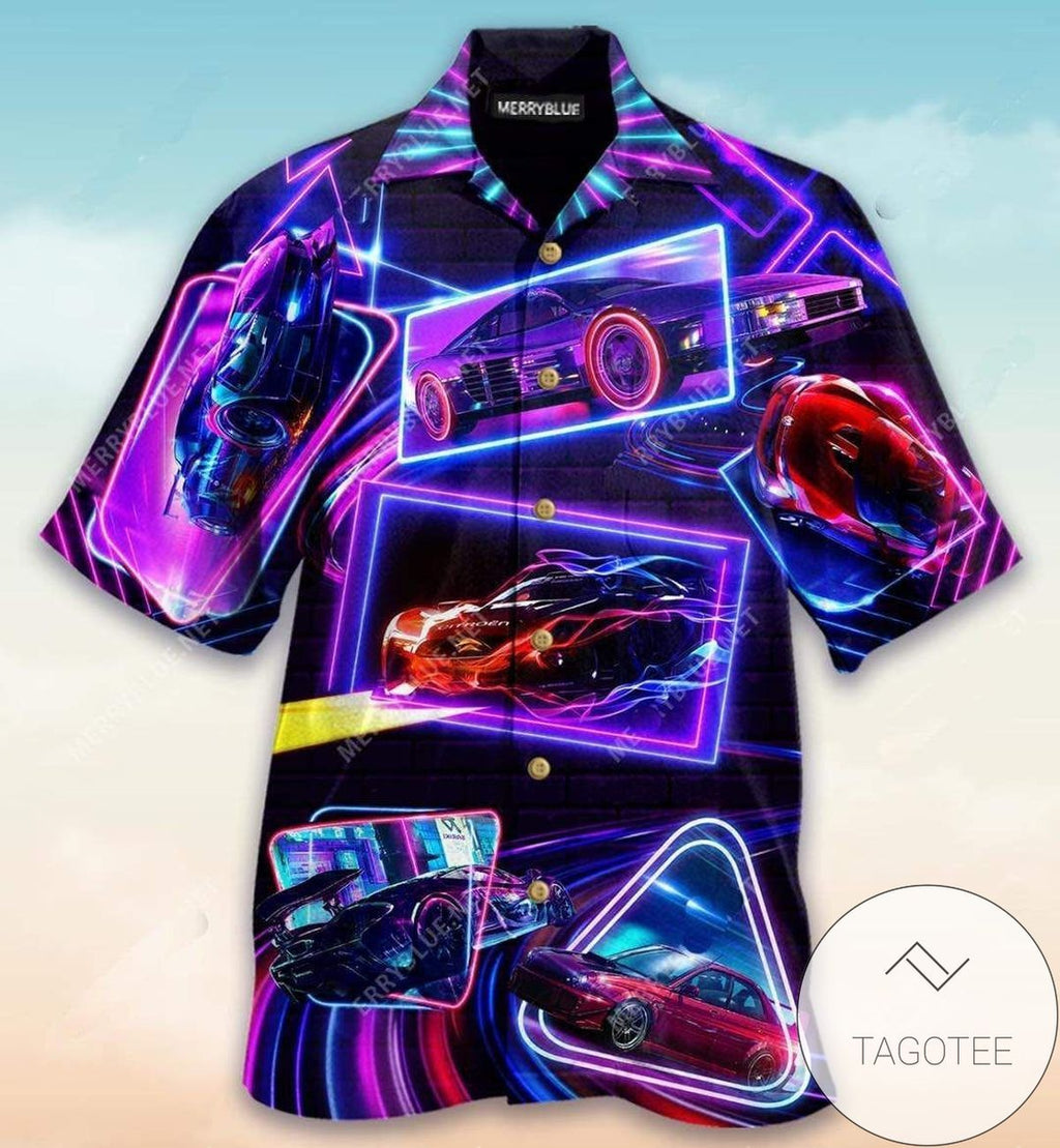 Racing Car Illuminating the Night on Premium Hawaiian - Adult & Kids T-Shirts, Sweatshirts & Hoodies apparel design preview 1