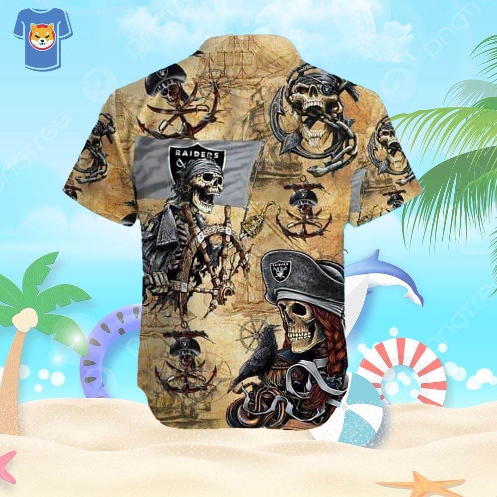 Raiders Pirates Skull Inspired Hawaiian Print - Adult & Kids T-Shirts, Sweatshirts & Hoodies apparel design preview 1