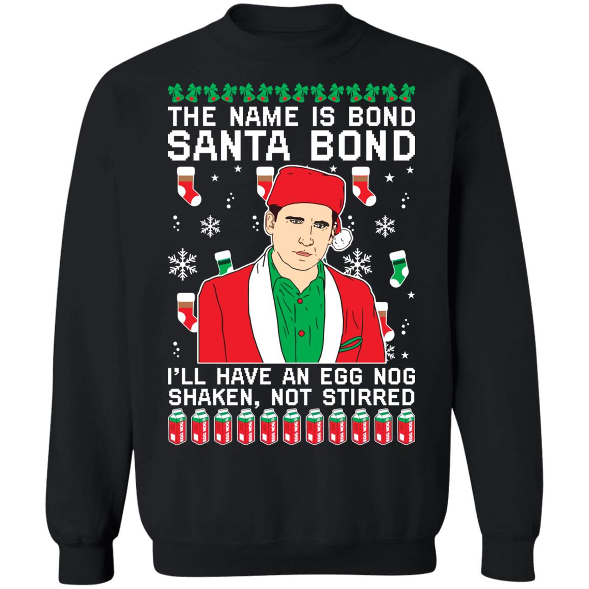 Michael Scott the name is bond santa bond Christmas Sweater - Holiday Gift product image 2