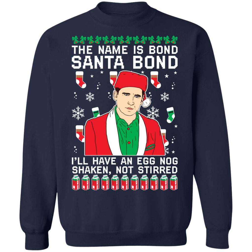 Michael Scott the name is bond santa bond Christmas Sweater - Holiday Gift product image 3