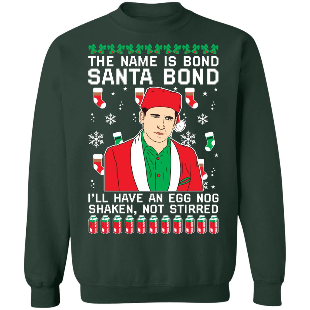 Michael Scott the name is bond santa bond Christmas Sweater - Holiday Gift product image 4