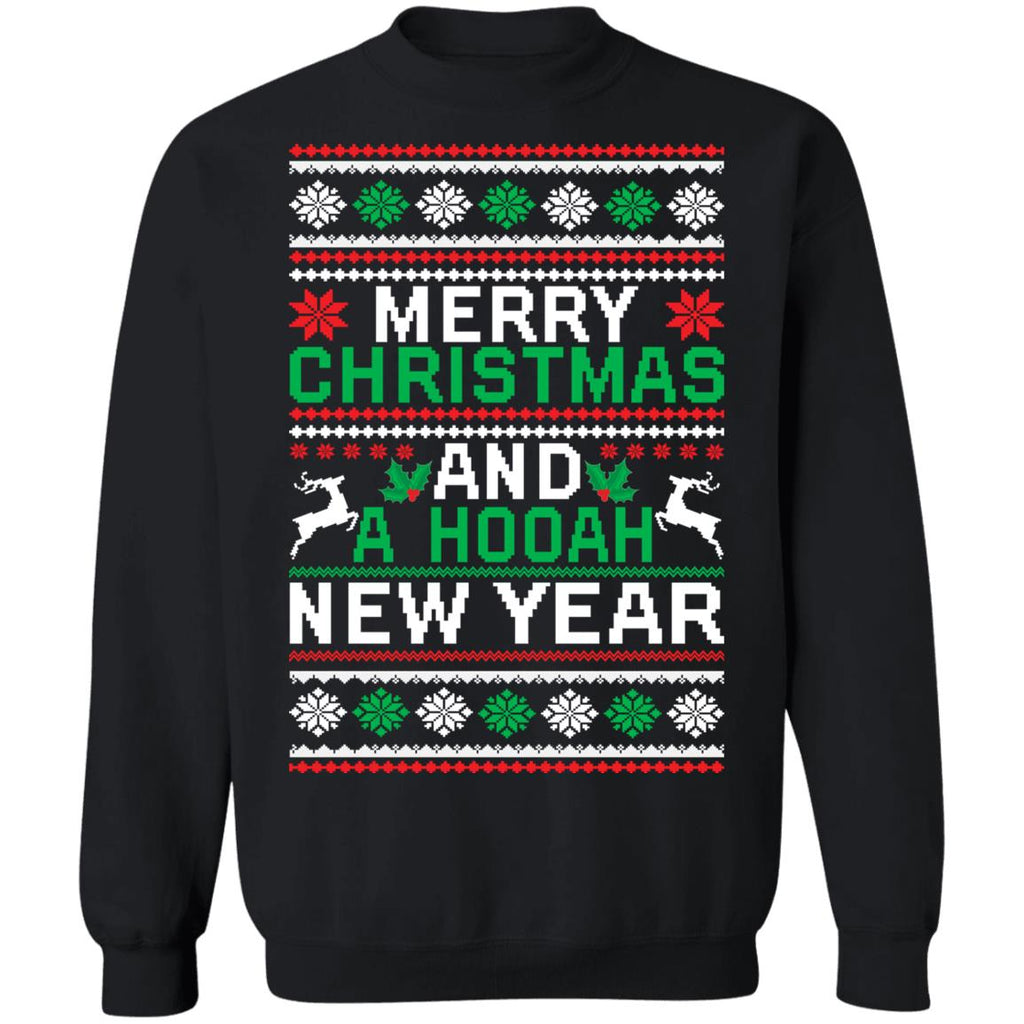 Merry christmas and a hooah year Christmas Sweater - Holiday Gift product image 2