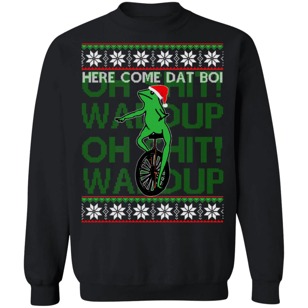 Frog here come Dat Boi Christmas Sweater - Holiday Gift product image 2