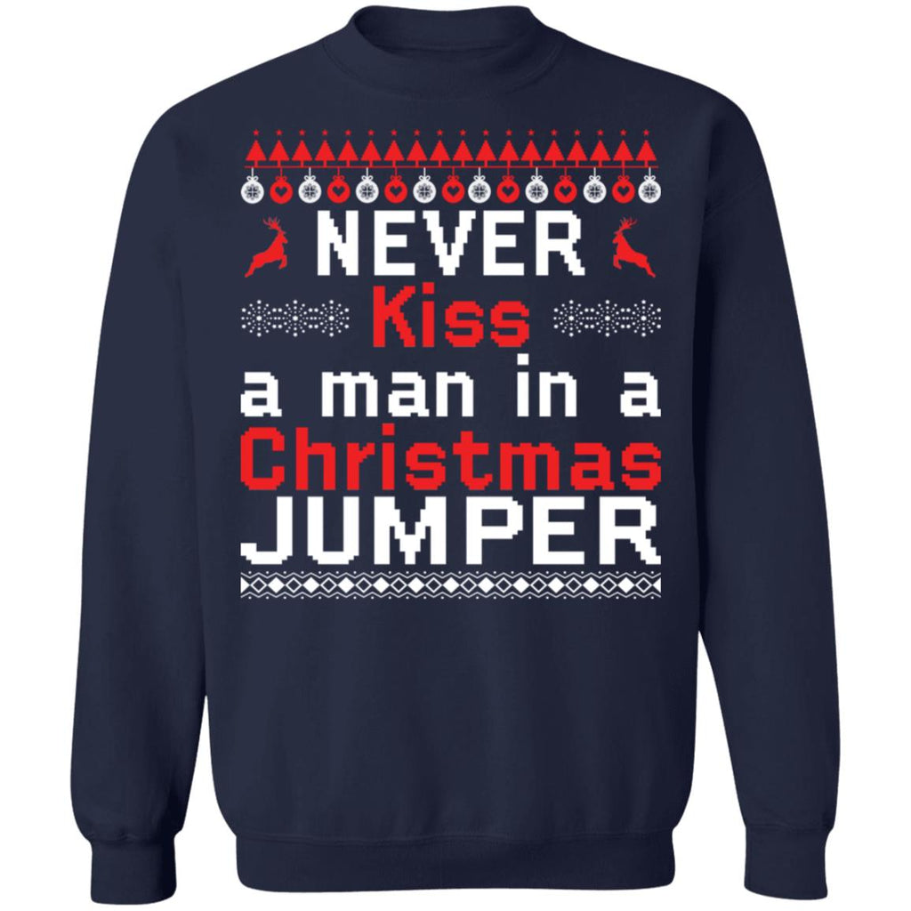 Never kiss a man in a Christmas jumper Christmas Sweater - Holiday Gift product image 3