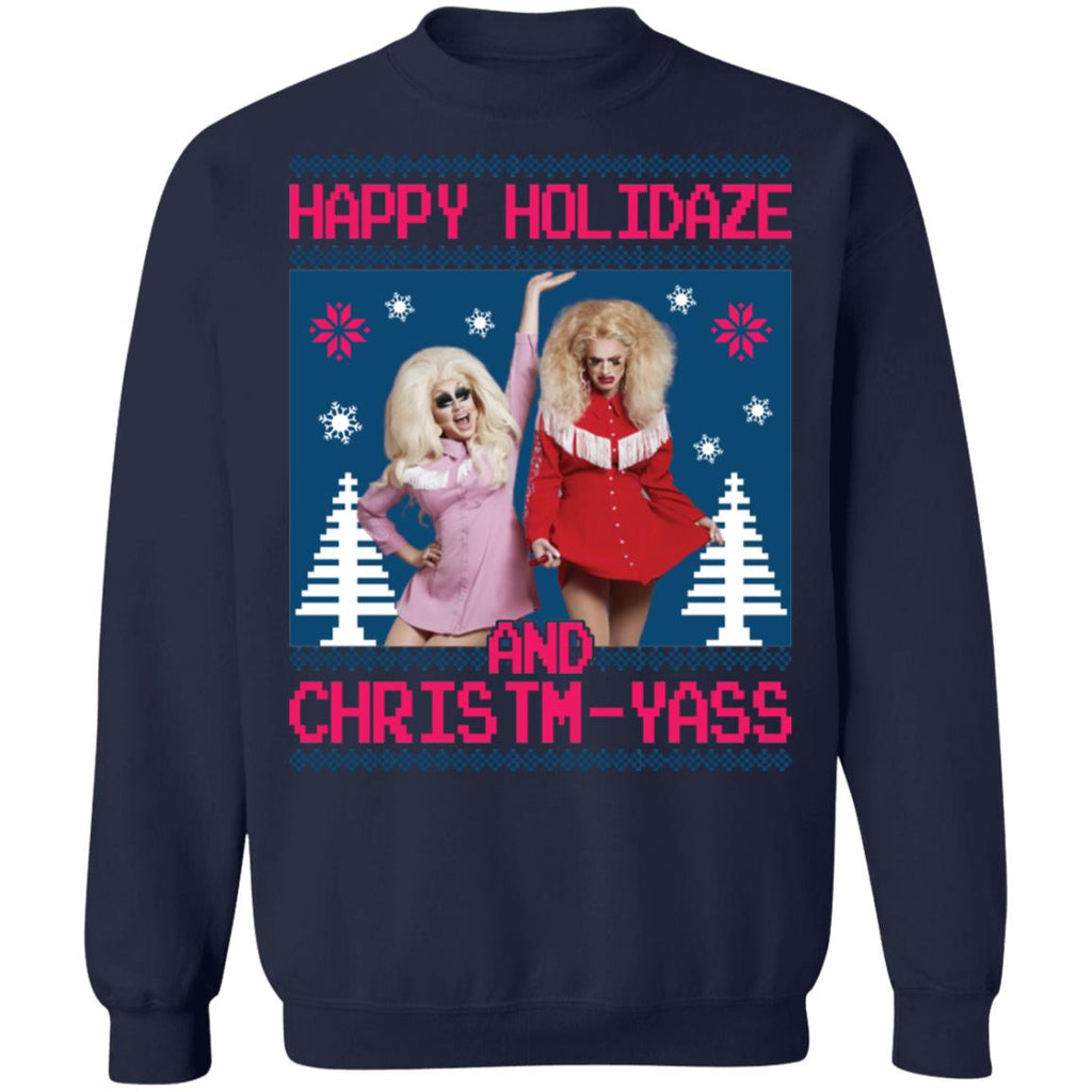 Trixie and Katya happy holidaze and christmyass Christmas Sweater - Holiday Gift product image 3