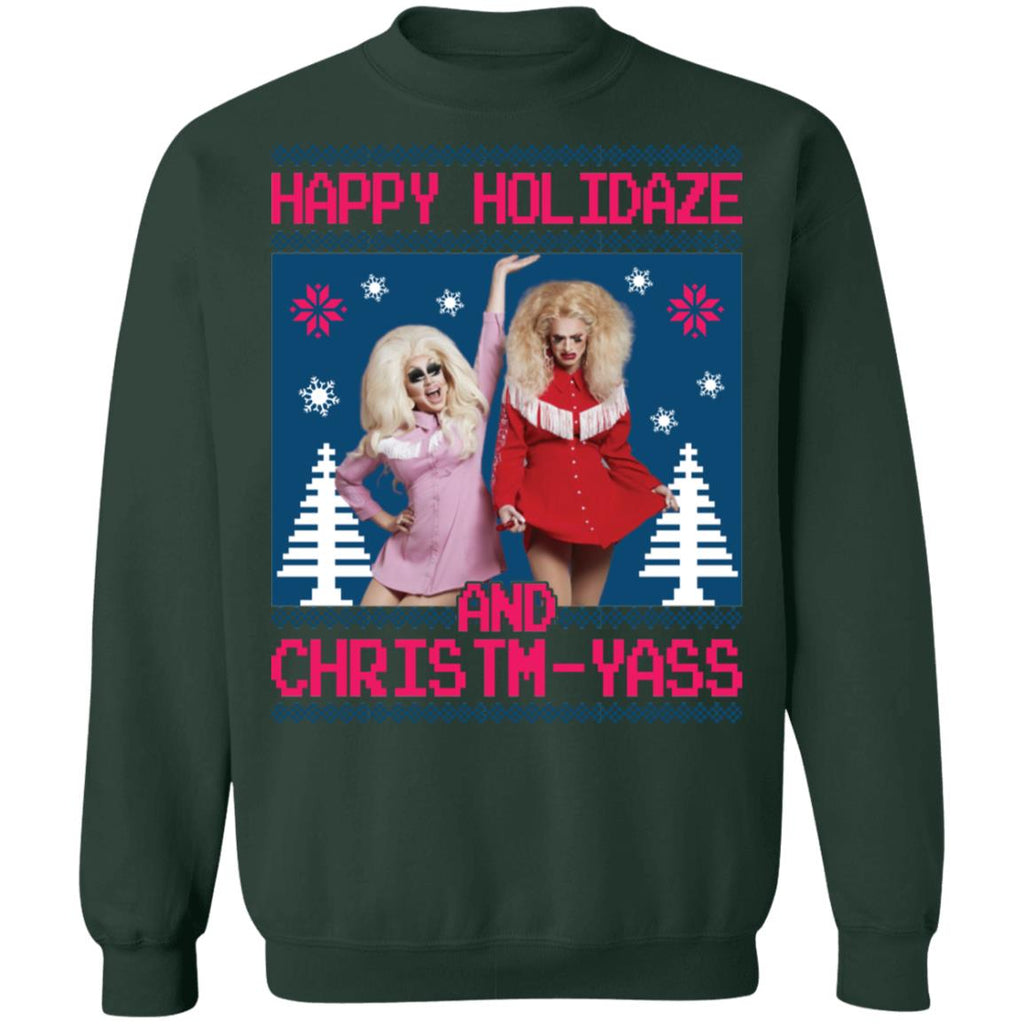 Trixie and Katya happy holidaze and christmyass Christmas Sweater - Holiday Gift product image 4