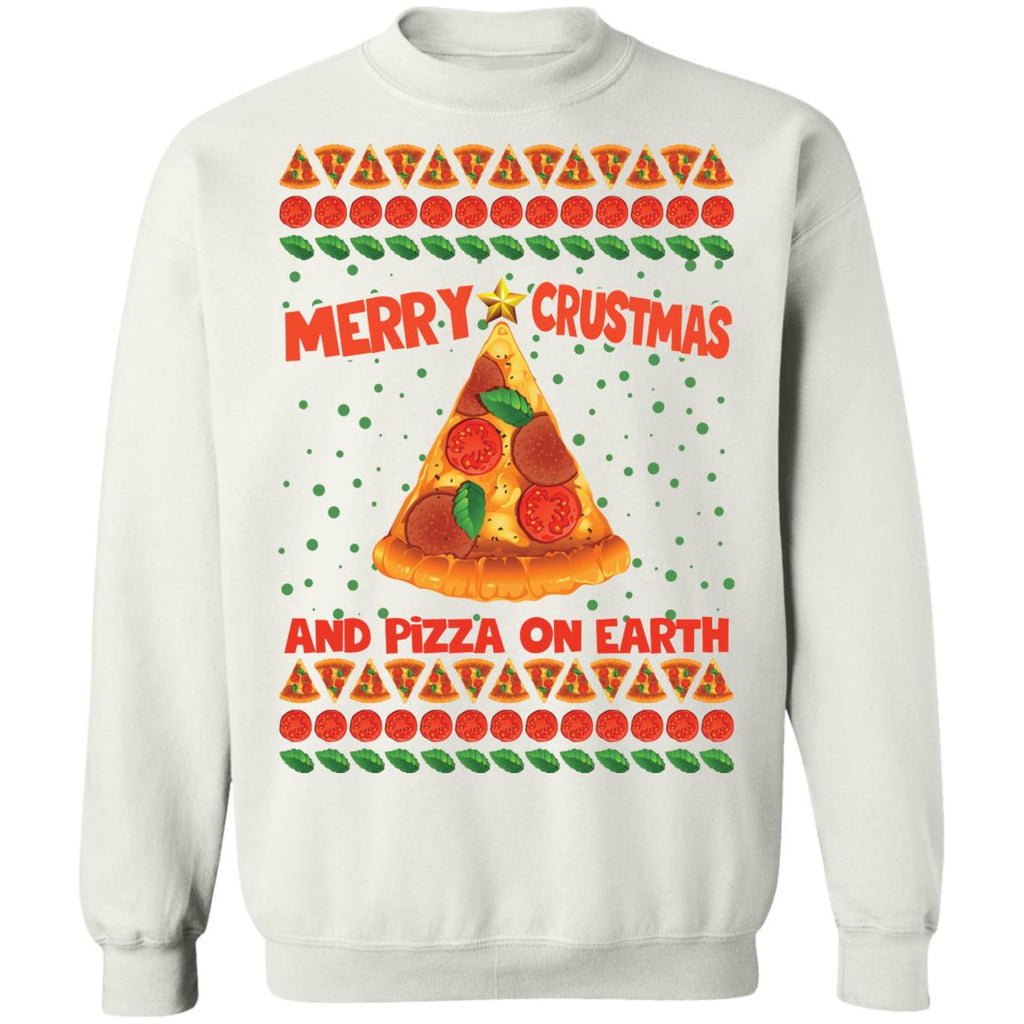 Merry crustmas and pizza on earth Christmas Sweater - Holiday Gift product image 3