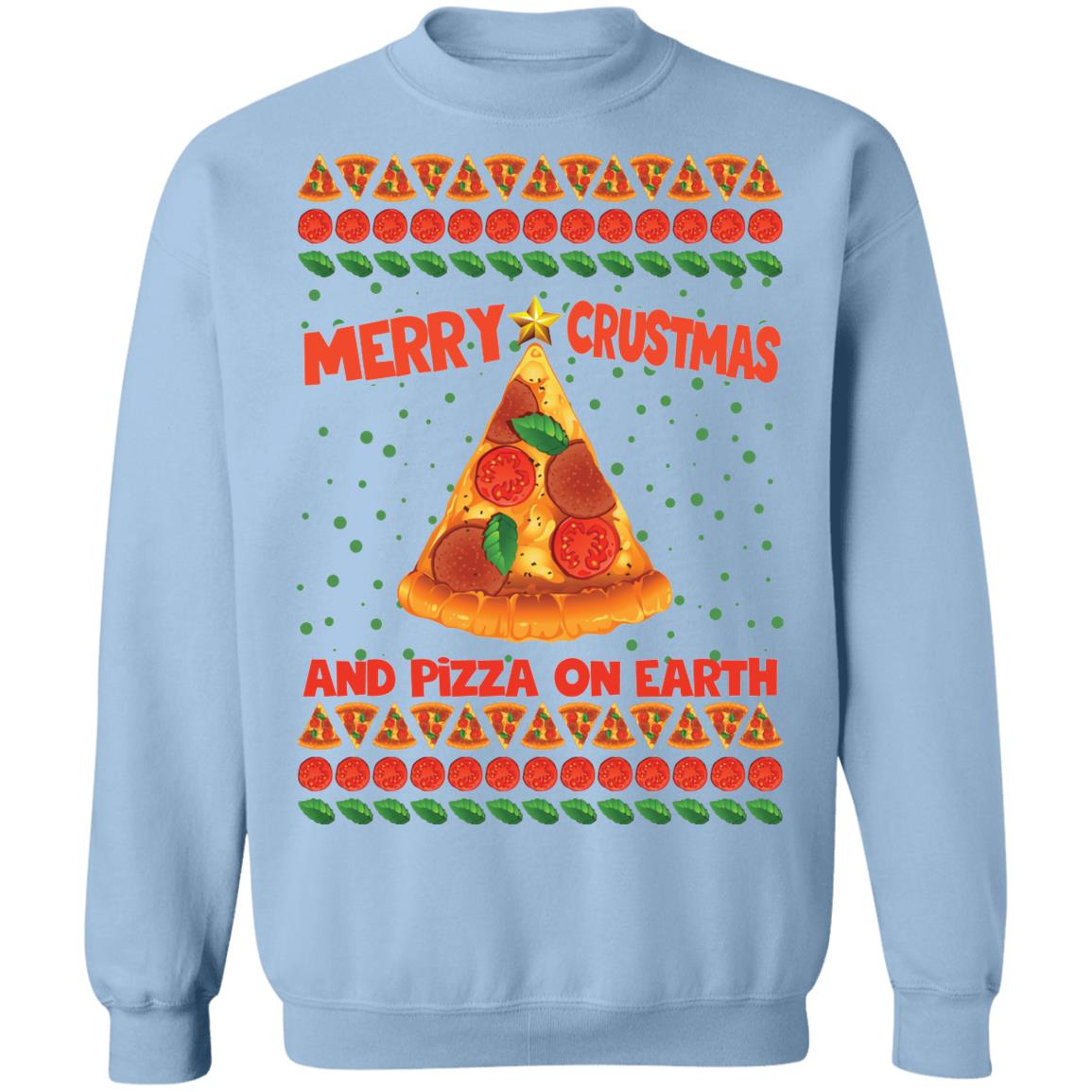 Merry crustmas and pizza on earth Christmas Sweater - Holiday Gift product image 4