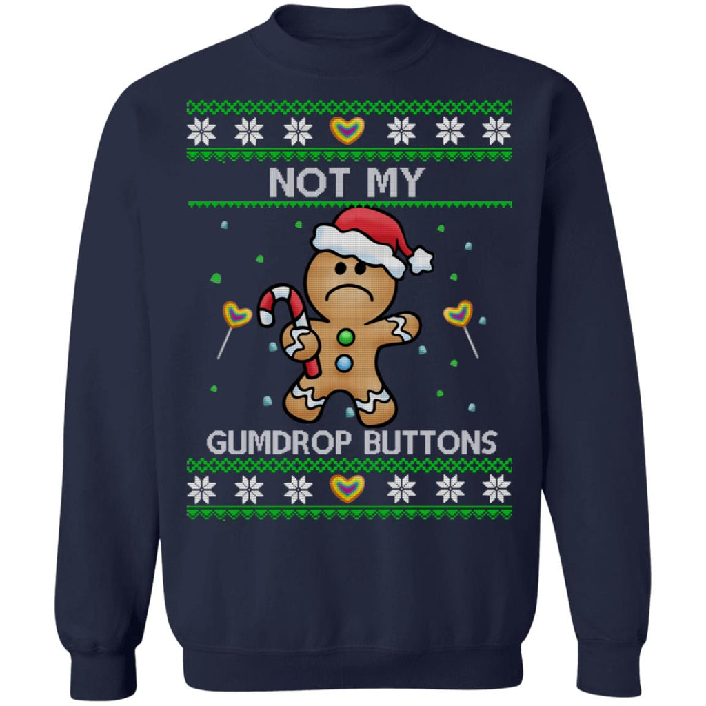 Gingerbread man not my gumdrop buttons Christmas Sweater - Holiday Gift product image 3