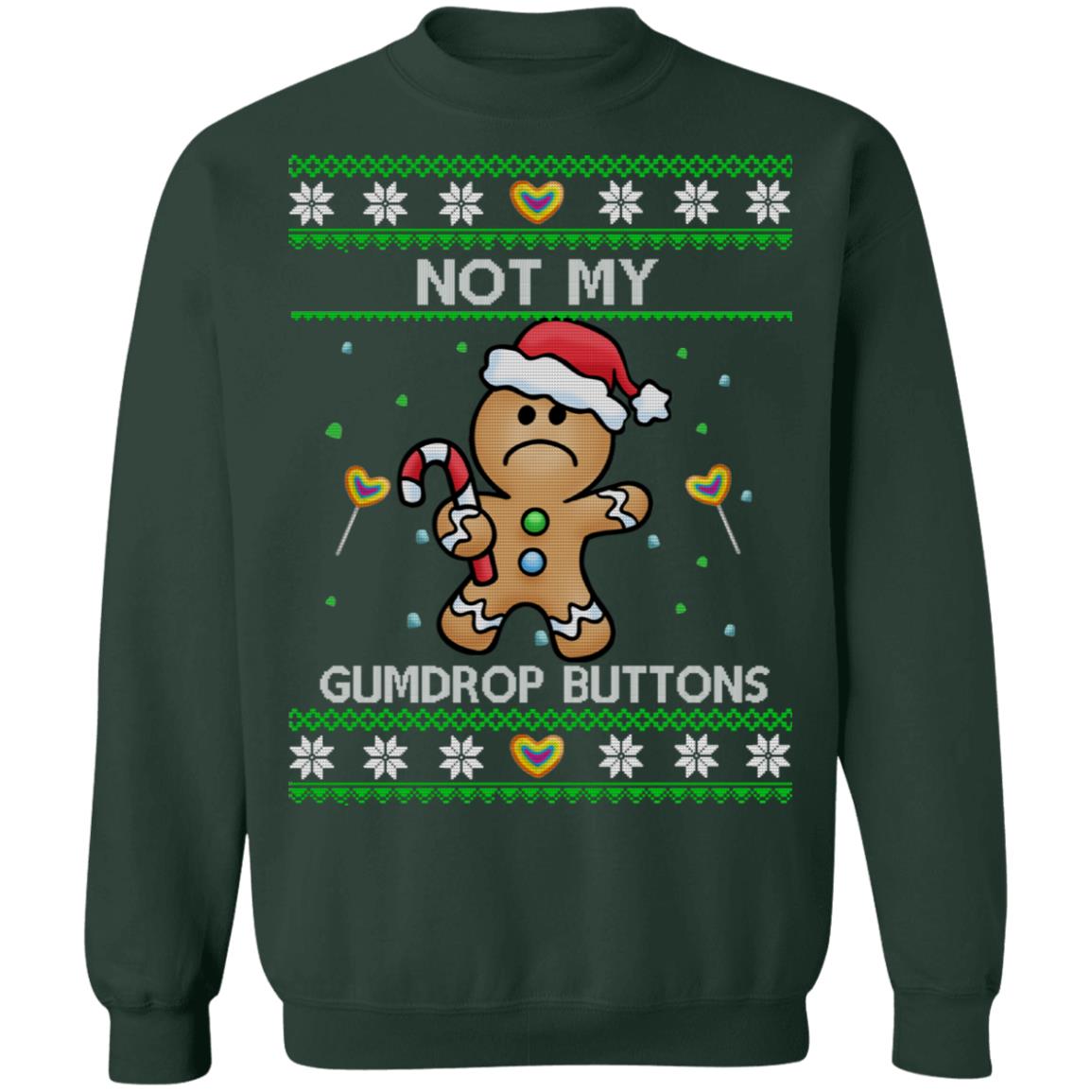 Gingerbread man not my gumdrop buttons Christmas Sweater - Holiday Gift product image 4