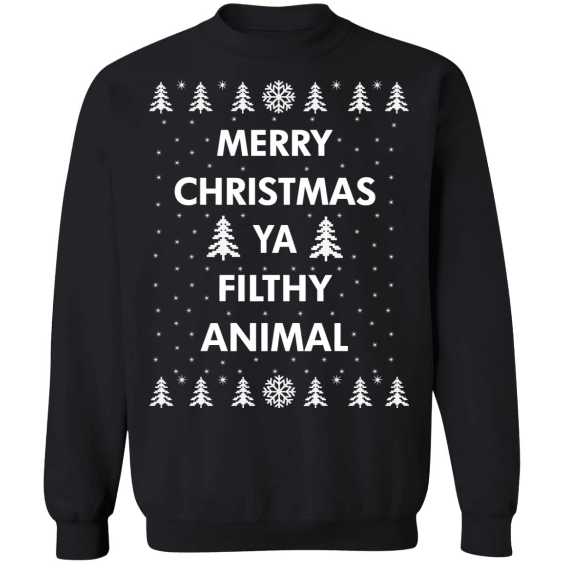 Merry Christmas ya filthy animal Christmas Sweater - Holiday Gift product image 2