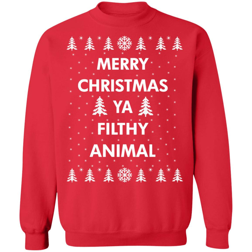 Merry Christmas ya filthy animal Christmas Sweater - Holiday Gift product image 4