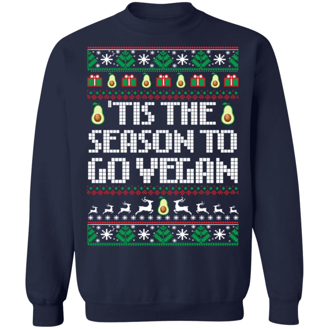Tis the season to go vegan Christmas Sweater - Holiday Gift product image 3
