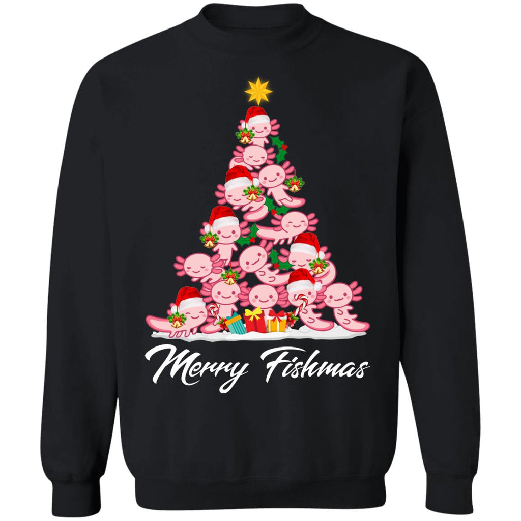 Merry fishmas Axolotl Christmas Sweater - Holiday Gift product image 2