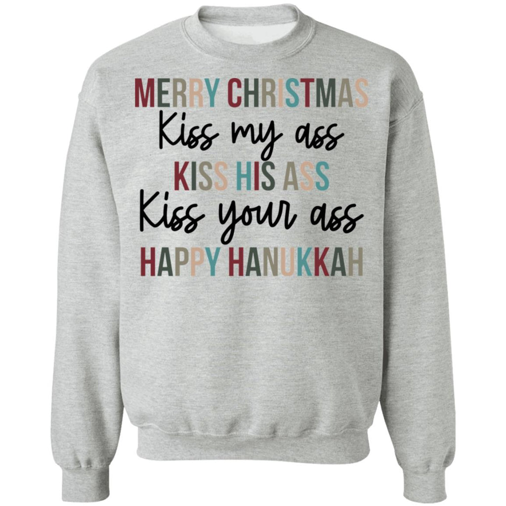 Merry Christmas kiss my a** kiss his a** Christmas Sweater - Holiday Gift product image 2
