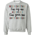 Merry Christmas kiss my a** kiss his a** Christmas Sweater - Holiday Gift product image 2