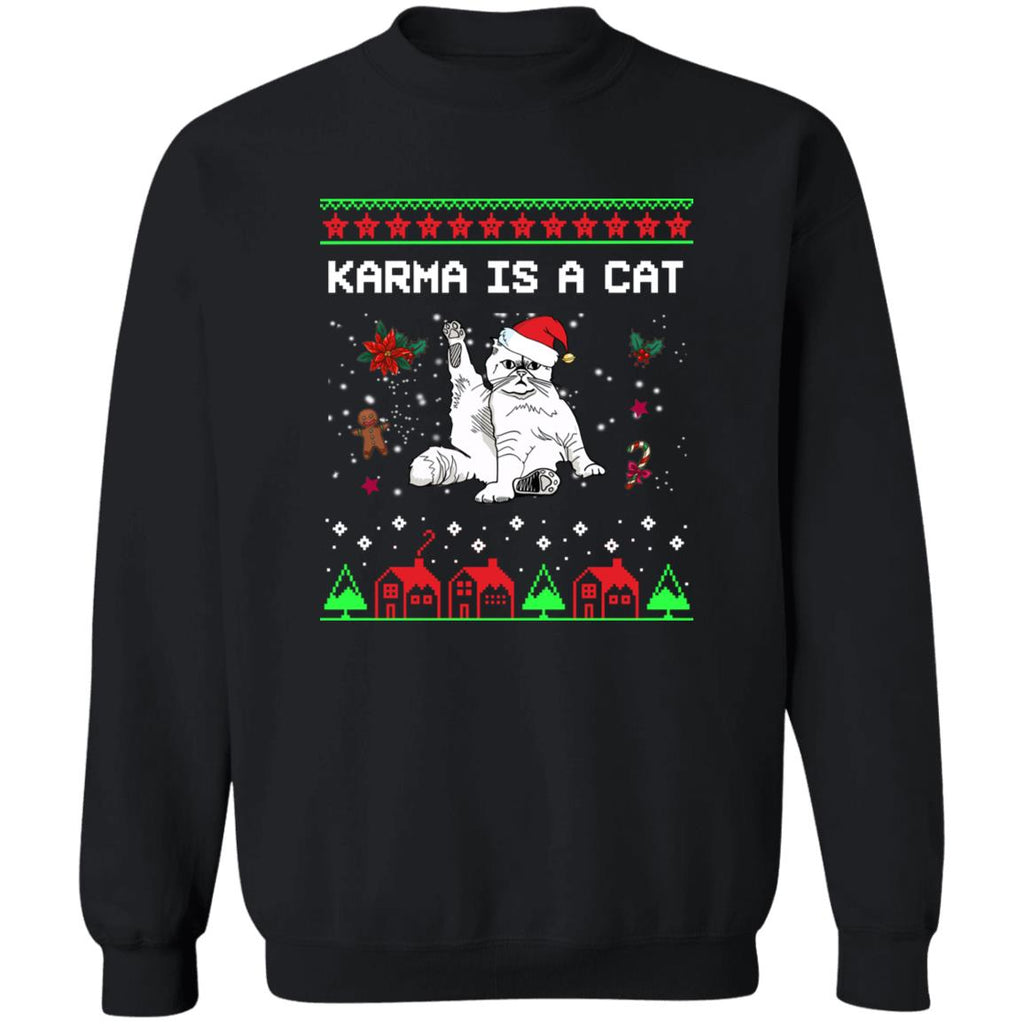 Karma is a cat Christmas Sweater - Holiday Gift product image 2