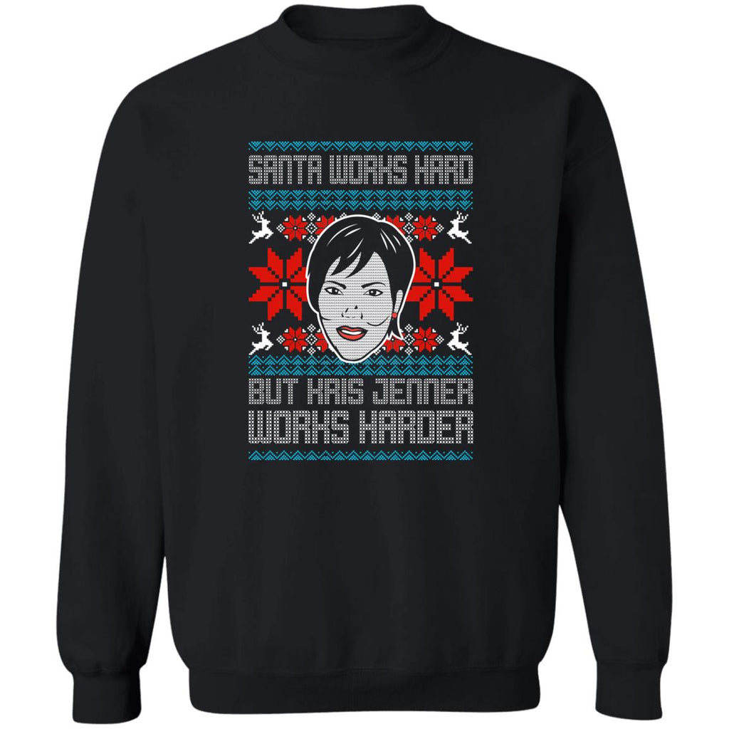 Santa Works Hard But Kris Jenner Works Harder Ugly Christmas Sweater - Holiday Gift product image 3