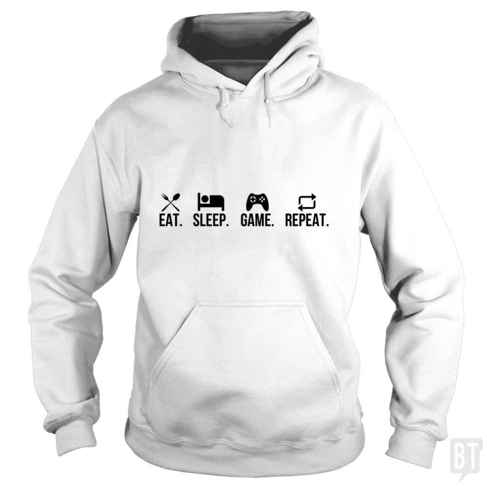Eat, Sleep, Game, Repeat - Adult & Kids T-Shirts, Sweatshirts & Hoodies apparel design preview 1