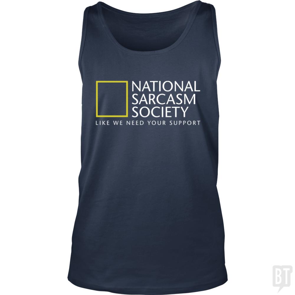 National Sarcasm Society Tank Tops - Adult & Kids T-Shirts, Sweatshirts & Hoodies apparel design preview 1