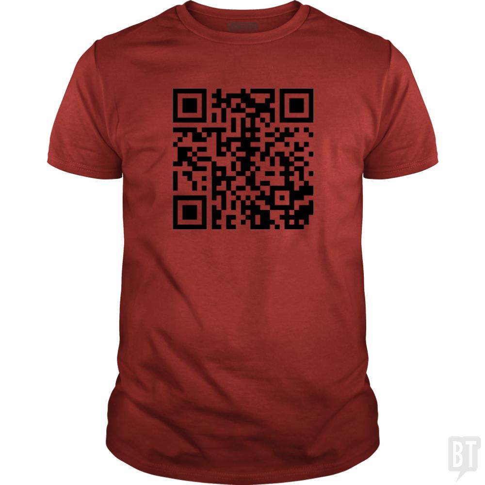 Rickroll QR Code - Adult & Kids T-Shirts, Sweatshirts & Hoodies apparel design preview 1