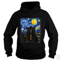 Black Cats Starry Night - Adult & Kids T-Shirts, Sweatshirts & Hoodies apparel design preview 1