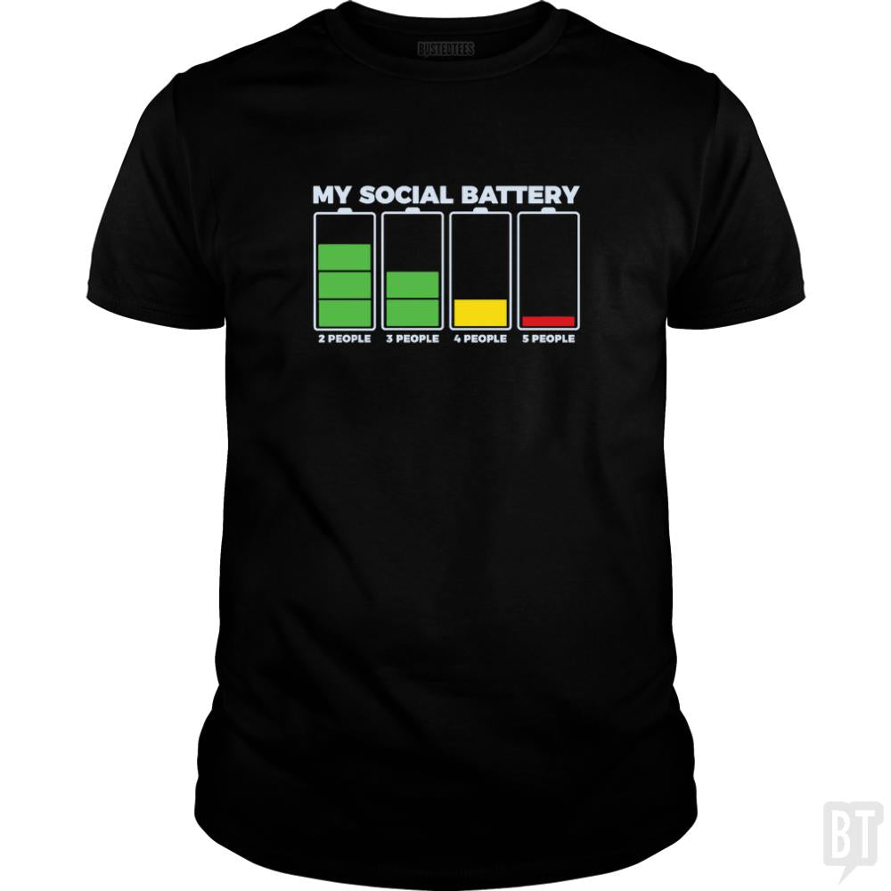 Introvert My Social Battery - Adult & Kids T-Shirts, Sweatshirts & Hoodies apparel design preview 1