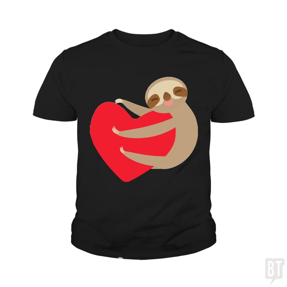 Lovey Sloth - Adult & Kids T-Shirts, Sweatshirts & Hoodies apparel design preview 1