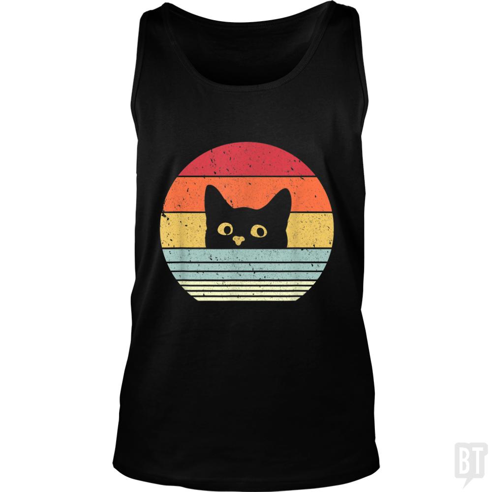 Cat Retro Style Tank Tops - Adult & Kids T-Shirts, Sweatshirts & Hoodies apparel design preview 1