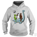 Alien Unicorn Bigfoot Ridding Loch Ness - Adult & Kids T-Shirts, Sweatshirts & Hoodies apparel design preview 1