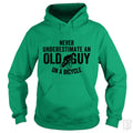 Never Underestimate An old Guy On A Bicycle - Adult & Kids T-Shirts, Sweatshirts & Hoodies apparel design preview 1