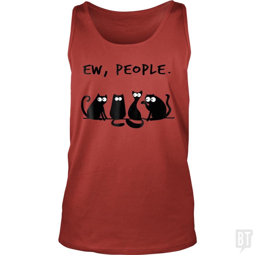 Funny Cat Ew, People Tank Tops - Adult & Kids T-Shirts, Sweatshirts & Hoodies apparel design preview 1