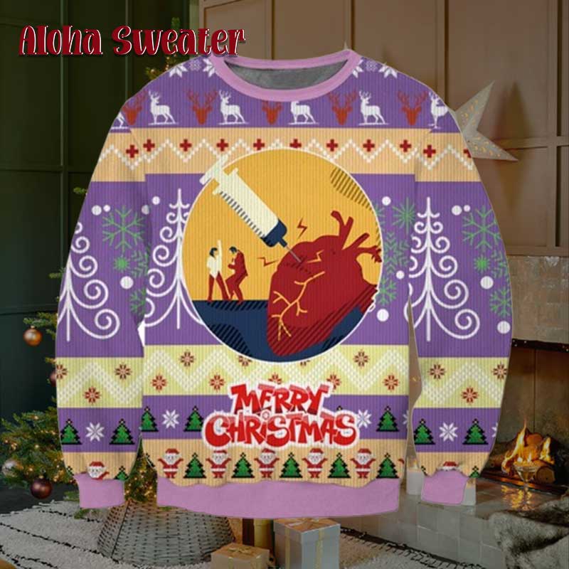 Retro Art Pulp Fiction Ugly Christmas Sweater - Holiday Gift product image