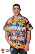 Retro Drive-In Movie Theme Classic Car Hawaiian - Adult & Kids T-Shirts, Sweatshirts & Hoodies apparel design preview 1