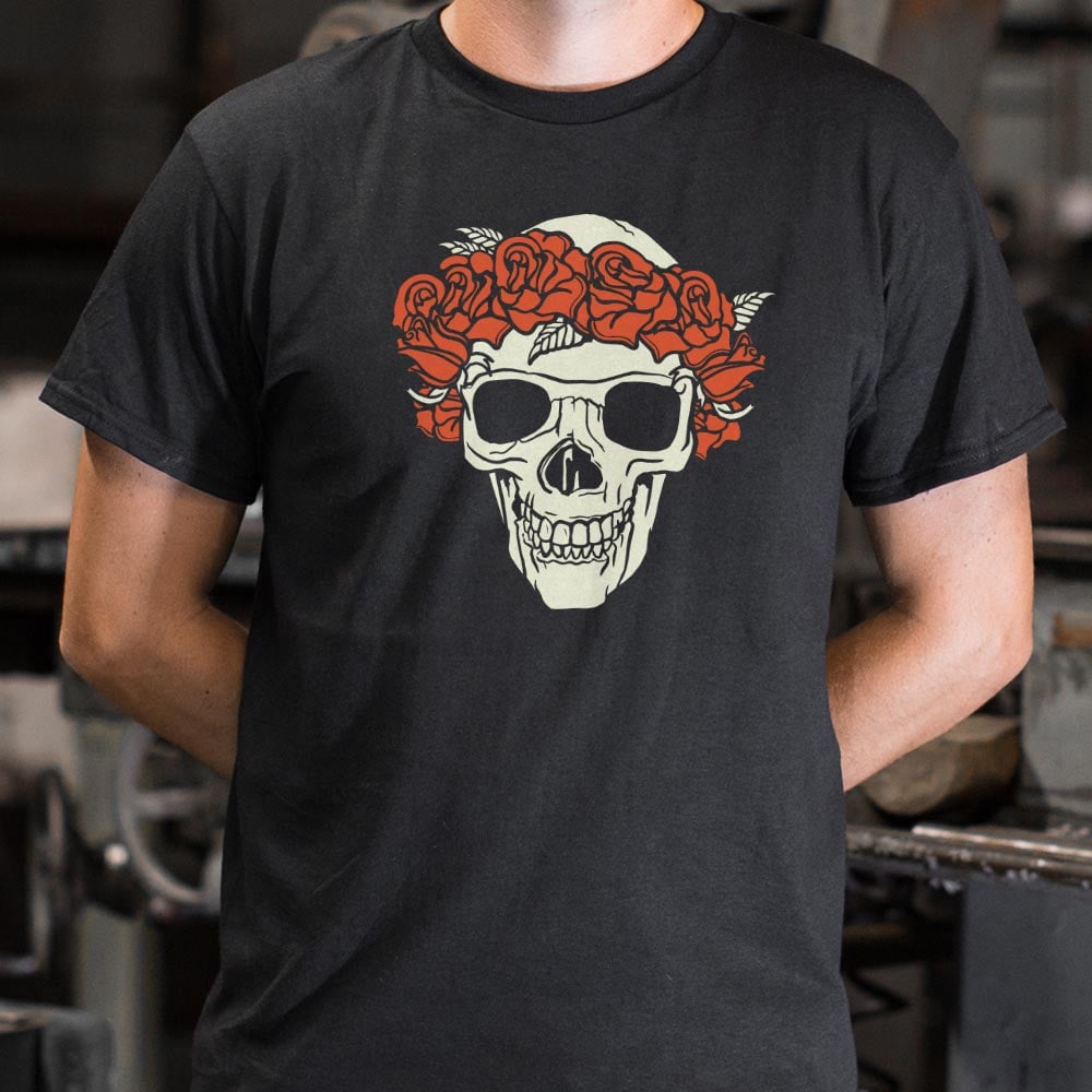 Rose Crowned Skull - Adult & Kids T-Shirts, Sweatshirts & Hoodies apparel design preview 1