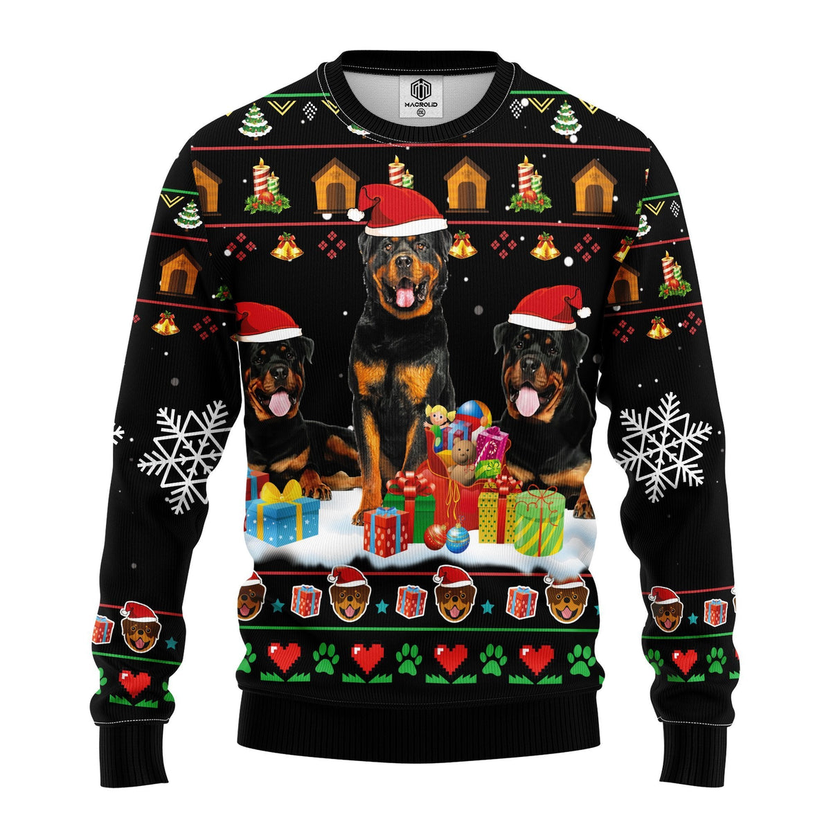 Rottweiler 3D Ugly Christmas Sweater - Holiday Gift product image