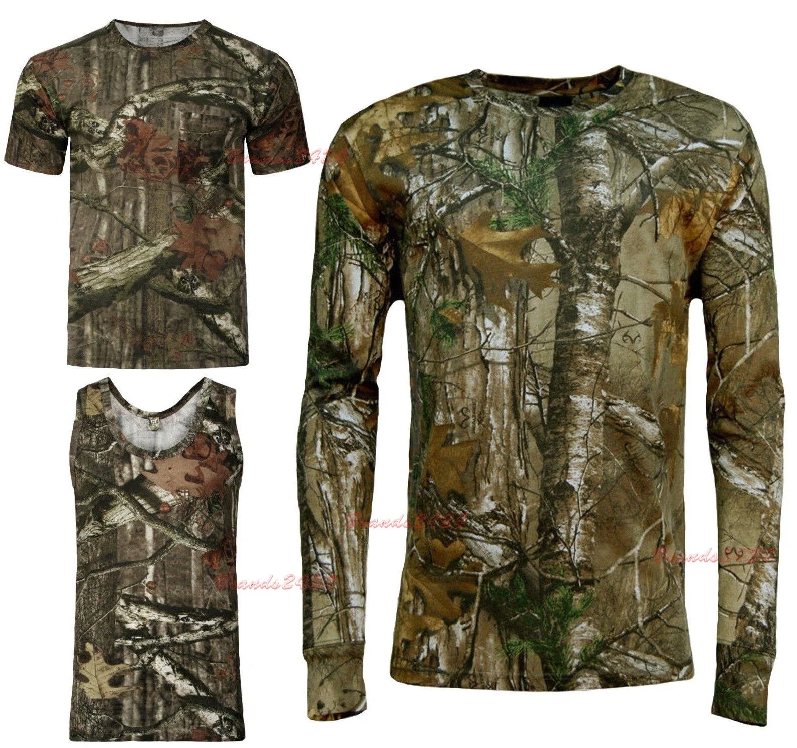Men's Forrest Camouflage Realtree Camo Print Long - Adult & Kids T-Shirts, Sweatshirts & Hoodies apparel design preview 1