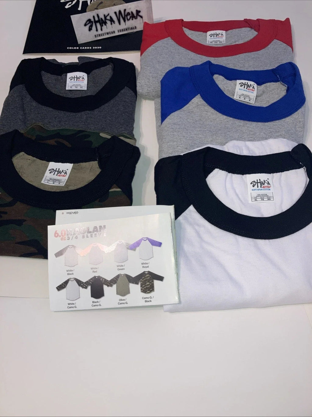 Shaka Active Baseball Raglan Shirtl 3/4 Sleeve Cotton - Adult & Kids T-Shirts, Sweatshirts & Hoodies apparel design preview 1
