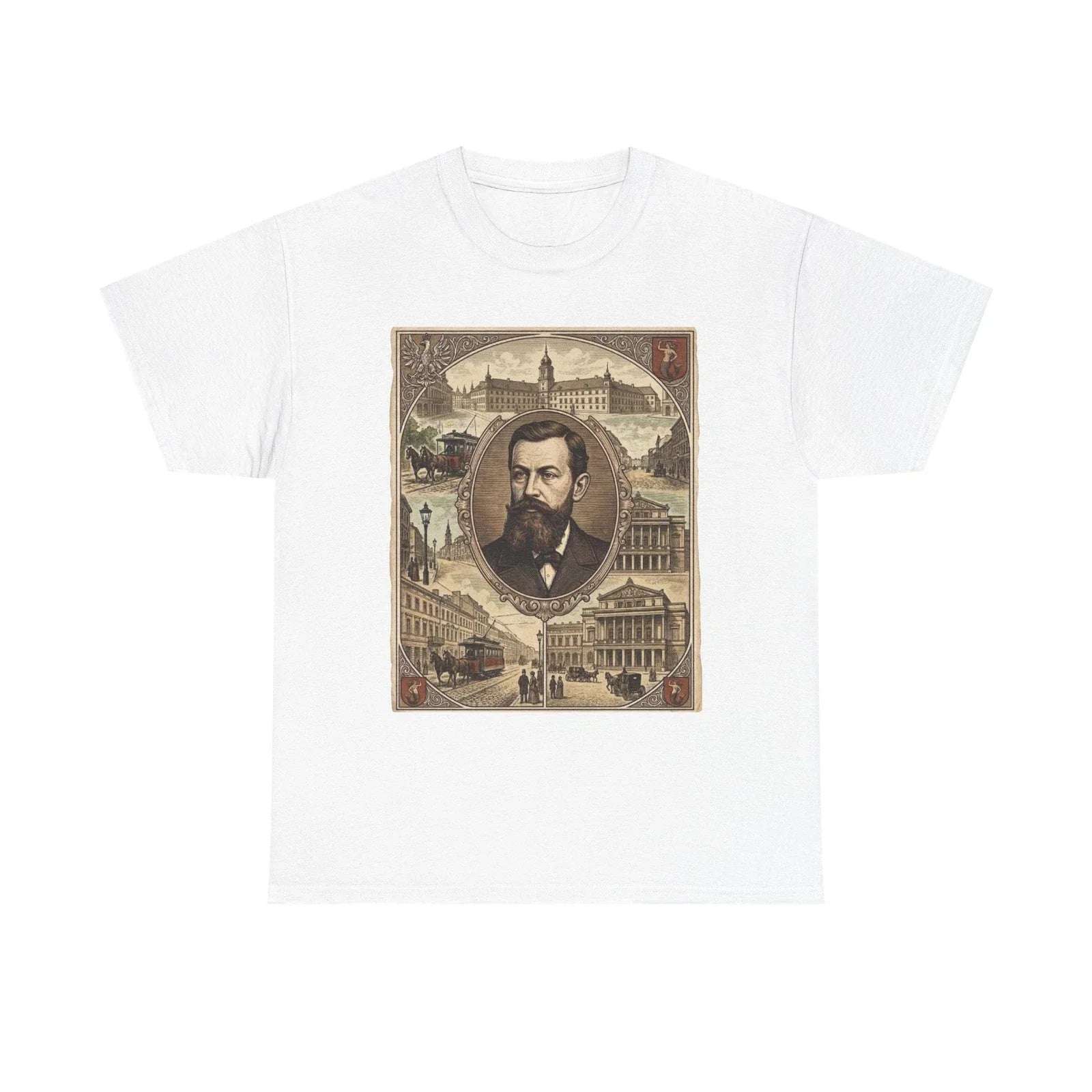 Vintage 1850s European City Portrait Ancestry - Adult & Kids T-Shirts, Sweatshirts & Hoodies apparel design preview 1